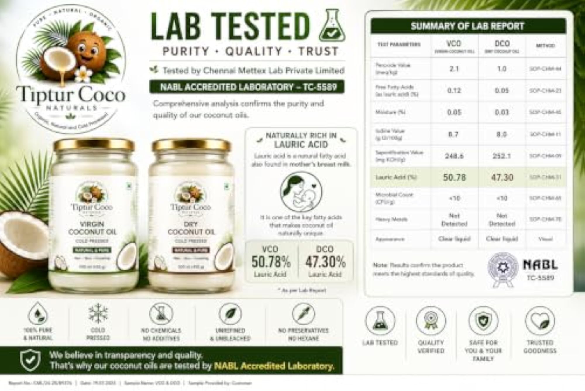 Virgin Coconut Oil, Cold Pressed for Hair & Skin