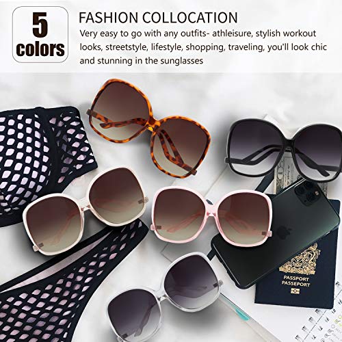 Image of The Fresh Women's Oversized Square Jackie O Cat Eye Hybrid Butterfly Fashion Sunglasses - Exquisite Packaging