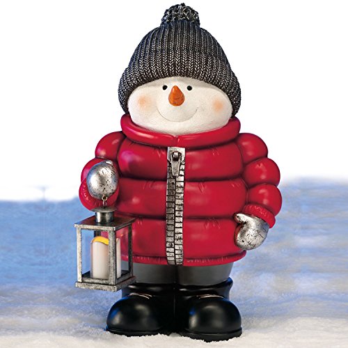 Indoor/Outdoor 2ft (61cm) Battery Operated Standing Snowman with Two-Light Function LED Lantern