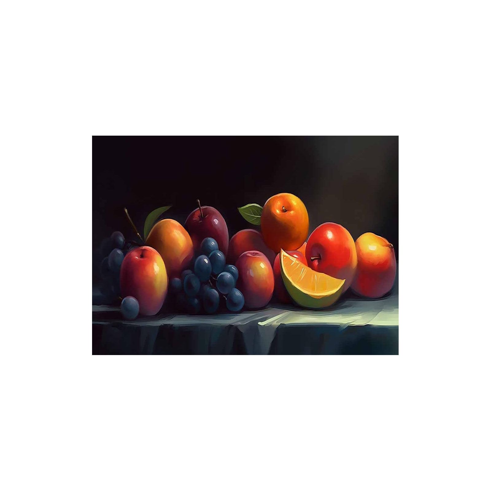 WIKEO Obrazy Dekoracja Abstrakcyjne Nowoczesne Owoce Retro Kolorowe Natura Dekoracja, Sypialnia Jadalnia Biuro Przedpokój Kuchnia I Łazienka Plakat (Czarny-70x100cm Bez Ramki