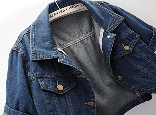 Women's Short Sleeve Denim Shawls Dress Cover Ups Casual Jean Coat3