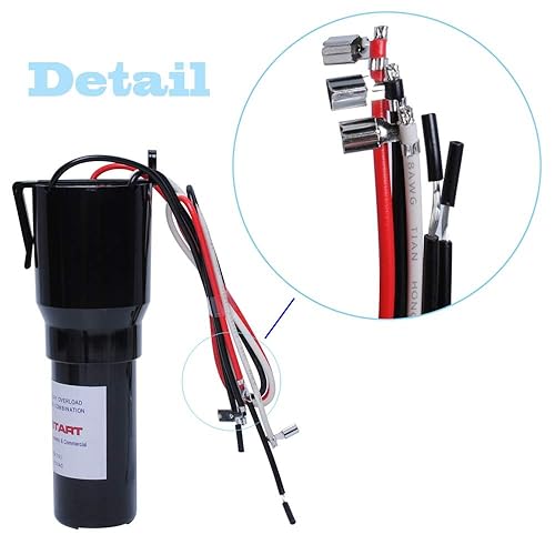 Miniatura 4 de RCO410 Kit de condensador de arranque duro 3 en 1, compatible con refrigeradores y congeladores, 14-13 H.P. 115VAC (2 piezas)