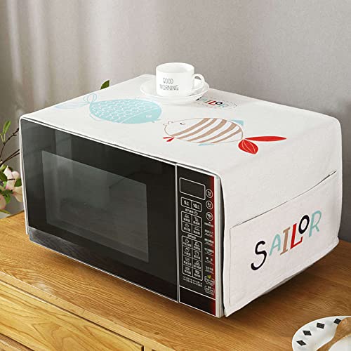 Cubierta De Horno De Microondas Con Bolsillo, Aparato Cubierta Algodón Tela De Lino Cubierta Antipolvo Horno Impermeable Y Aceite-cubierta De Prueba Cubierta Antideslizante-A-35x100cm Cover