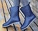 Women Rain Boots Black Blue Mid Calf Rubber Waterproof Lightweight Non Slip Comfortable Fashion Garden Boots (Color : Blue, Size : 5.5)