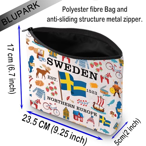 Swedish Souvenir Cosmetic Bag Swedish Mom Gift Sweden Travel Makeup Bag Gift for Sweden Lovers (Sweden) - Image 2
