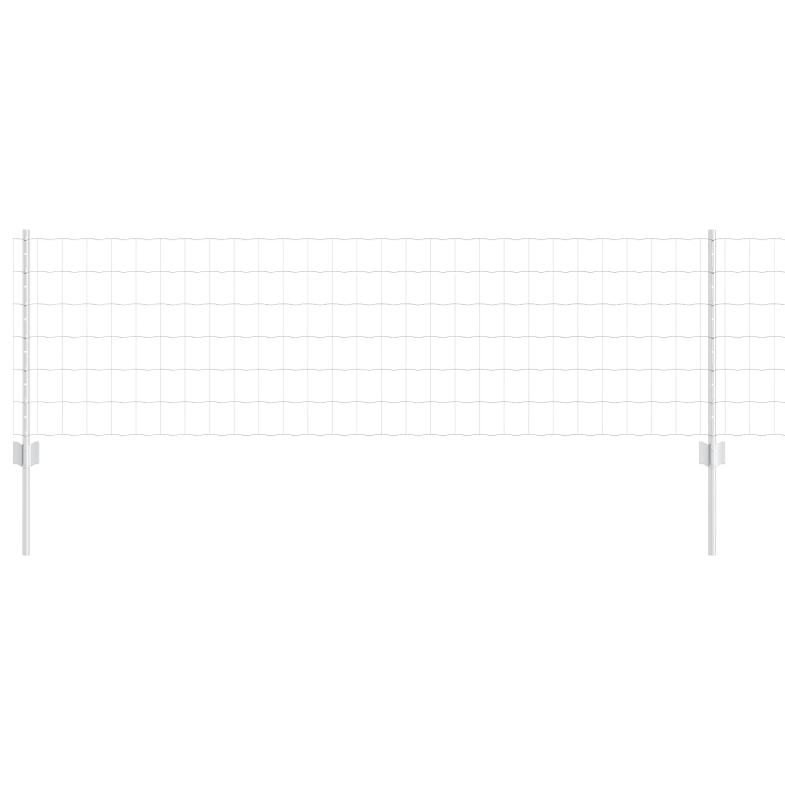 Garden Fence Roll with Posts Silver 0.6 x 25 m Steel Outdoor Privacy Screen Panel Set UV-Resistant Powder-Coated for Patio Terrace Yard Boundary 11 Posts Included