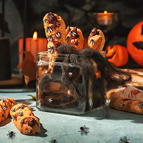 120 Pieces Fake Flies Plastic Fly Simulated Insect Joke Toys Realistic Little Flies For Joke Halloween Party Supplies Prank Insect Props Course Teaching #TOP4