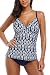 Sociala Two Piece Tankini Swimsuits for Women Navy Strappy Back Bathing Suits M