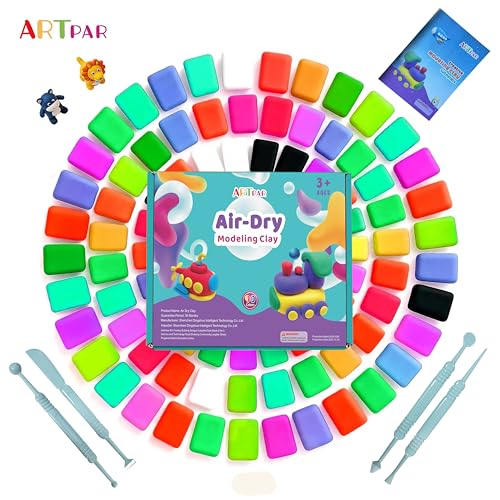 ARTPAR Air Dry Clay for Kids,90 Colors Modeling Model Magic Clay,DIY Molding Clay Starter Kit with Sculpting Tools,Soft and Non-Sticky,Art and Crafts for Boys & Girls 3-12 Years Old. - Thumbnail 6