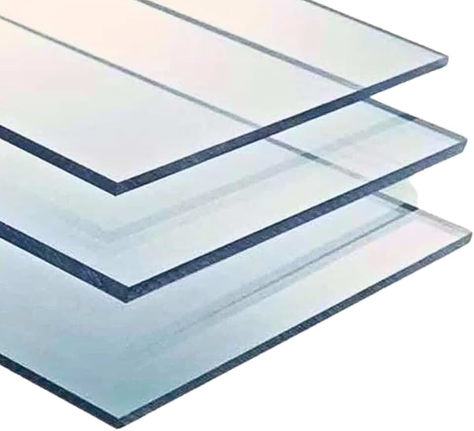 Chapa Placa Policarbonato Compacto Cristal 2mm 50x100cm Proteção UV - Pergolado - Proteção Máquinas - Decoração - Segurança - Anti Impacto 500x1000mm | 0,50 m x 1,0m