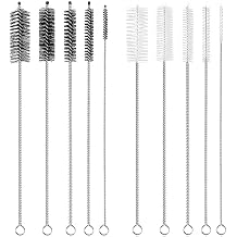Straw Cleaner Brush Extra Long 12 inch, 10 PCS Straw Cleaner Brush Bristles Diameter 4+8+10+12+16mm for Cleaning Straws, Pipe, Sippy Cup and Bottle