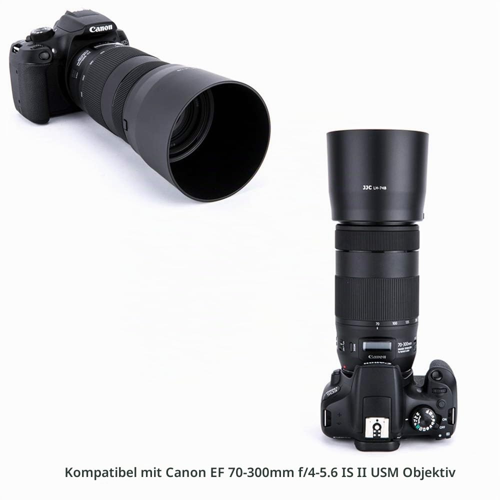 JJC Gegenlichtblende mit 67mm UV-Filter für Canon EF 70-300mm F4-5.6 is II/RF 100-400mm F5.6-8 is Objektiv, Ersetzt Canon ET-74B Gegenlichtblende