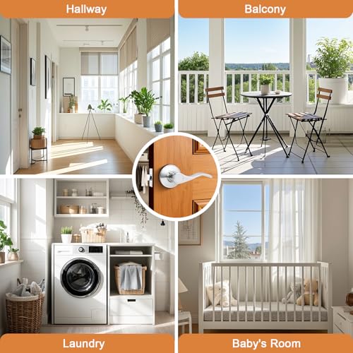 Probrico Chrome Door Handles Interior Passage Door Handle Lever Polished Chrome Door Lever Lock for Closet Hallway, 1 Pack by Probrico - Image 6