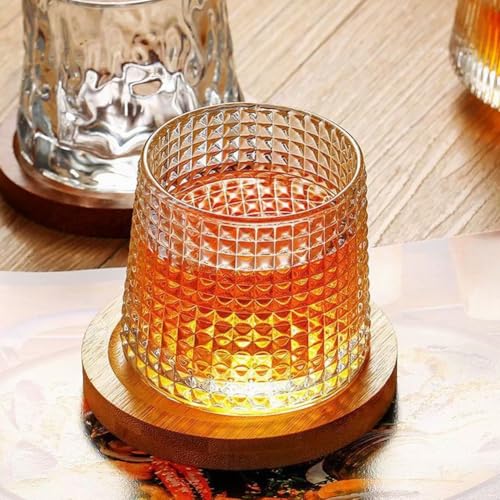 Dessous de verre en bois lot de 10 base verre rotative