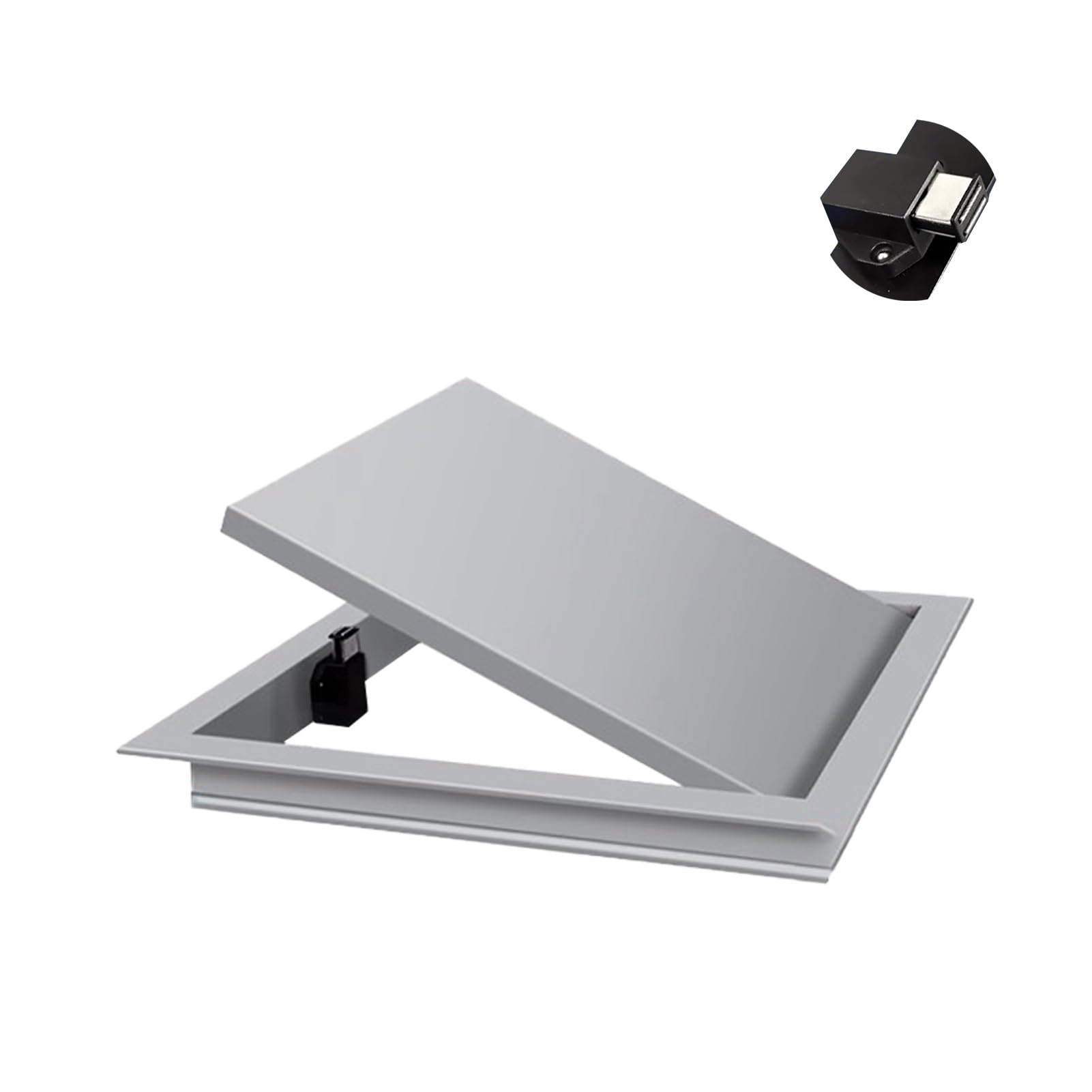 Trampilla Pladur 6x6 8x8 10x10 18x18 24 X 24 Panel de Acceso Magnético, Puerta de Acceso a Fontanería de Pared / Techo para Tabiquería Seca, Caja de Acceso con Marco de Aluminio para Cableado(Gray,50x
