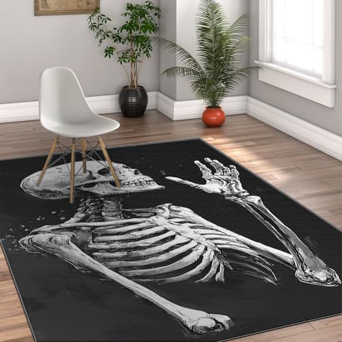 Tapis de cuisine crâne gothique antidérapant pour entrée et salon - 4