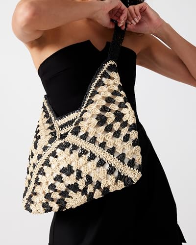 Image of Steve Madden Women's Steve Madden Bora Straw Crochet Hobo