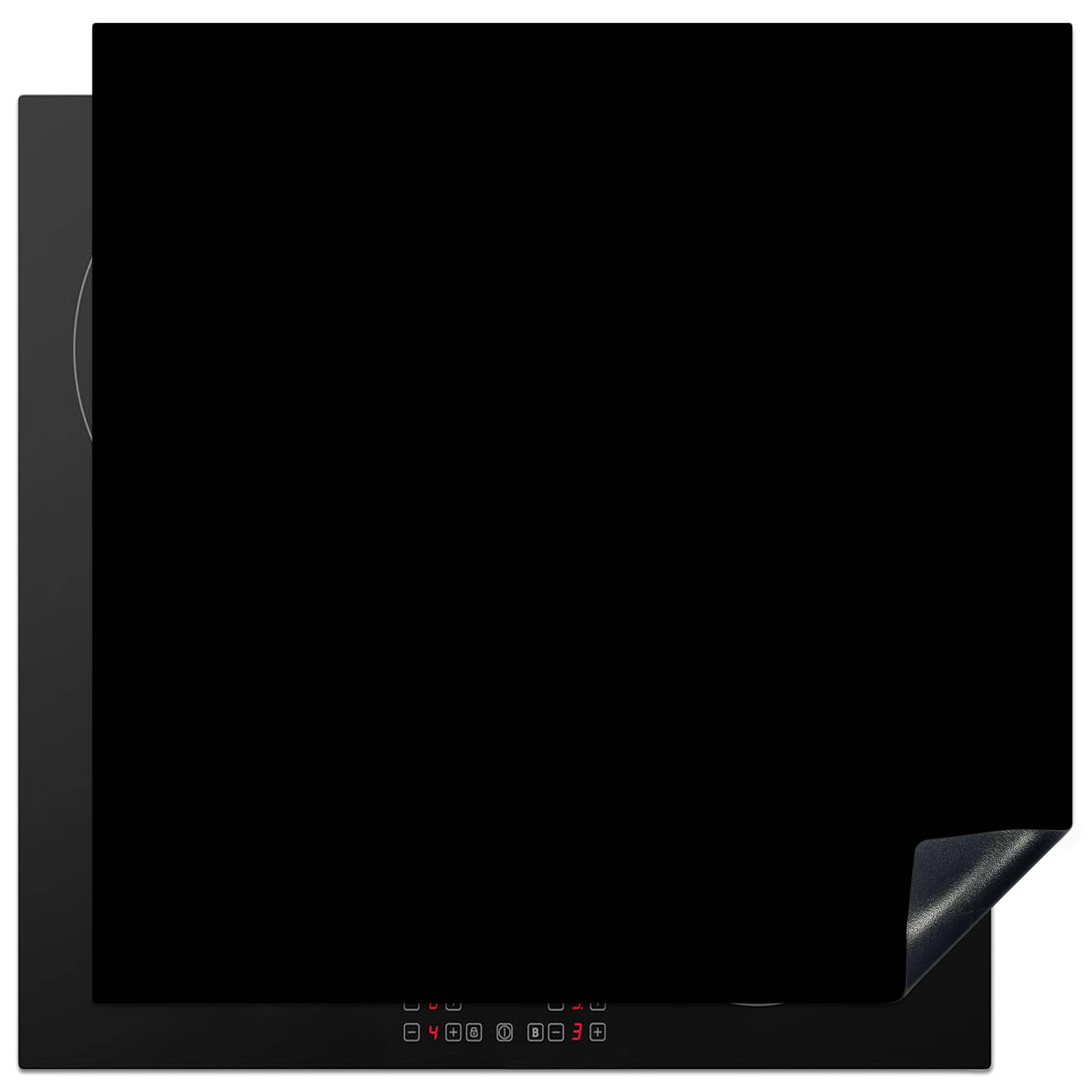 KitchenYeah© Induction Hob Cover Protector Mat 30.7"x30.7" / 78x78 cm Kitchen Universal Ceramic Covers for Electric Cookers Vinyl Black - Solid - Brand
