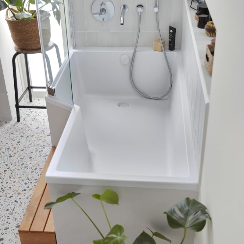 Pack baignoire bain douche 180 x 90 JACOB DELAFON Neo version gauche + pare bain chromé