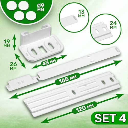 4 Stück Türmontageset Schleppscharnier für Einbaukühlschrank und Gefrierschrank mit dem Originalcode C00312150 481231019131 für Whirlpool für Fagor für Indesit für Smeg - Garantie 5 Jahre - ONIX TECH