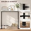 HOMCOM Tavolo Consolle Moderno da Ingresso con Piano Effetto Marmo e Piedini Regolabili, Tavolo da Ingresso in Truciolato e Metallo, 75x24x76 cm, Bianco e Nero #4