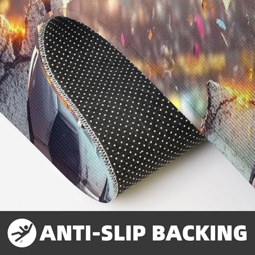 Alfombrillas de pie cómodas para cocina con diseño de fútbol y base lavable antideslizante 6