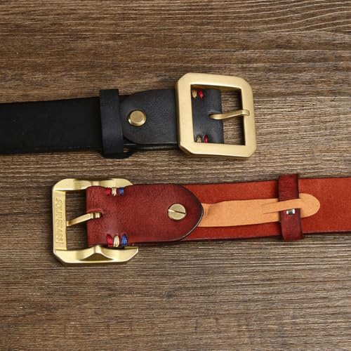 Ceinture en cuir de vachette véritable épaisse pour sublimer vos jeans et costumes - 4