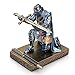 HDMbigmi King's Guard Leader Cloak Warrior Knight Pen Holder Mobile Phone Stand, Ornament Knight Statue, Pen Stand Paperweight for Office and Home (Blue)