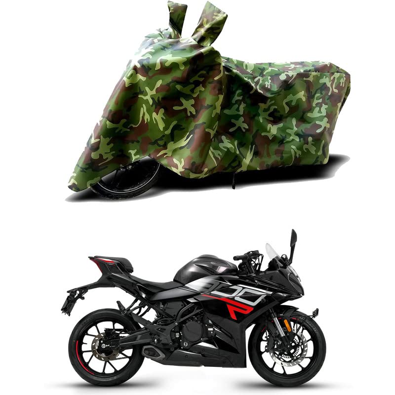 Image of 100% Water Resistant Bike Scooty Two Wheeler Body Cover Compatible for Keeway K300 R Glassy /UV-Rays /Heat Protection /Birds Dropping /Scratchproof /Dust Proof /Waterproof /All Varient[Green MJ]