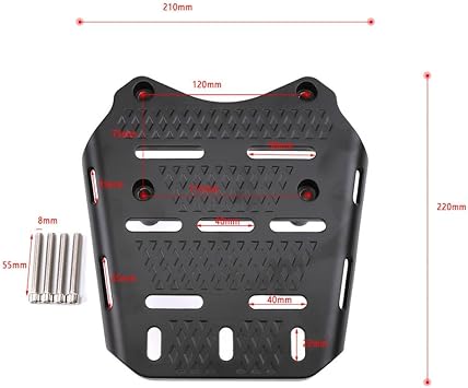 PCX125 PCX150 PCX160 Accessories, Scooter Rear Luggage Cargo Rack Plate Kit for H-onda PCX 125 150 160 Hybrid eHEV Storage Racks Carrier Top Mount Bracket Tailbox Fixer Holder (Black)