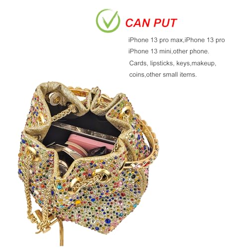 Image of HUANG ZHUANG Colorful Crystal Soft Purse Sparkly Rhinestone Handbag Women Clutch Bling Party Crossbody Bag for Prom Cocktail