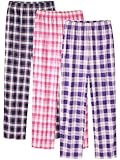 IHU 3 Pack Girls Pajama Pants Soft Cute Print Plaid Pattern PJ Bottoms Kids Lounge Sleep Pants Sleepwear with...