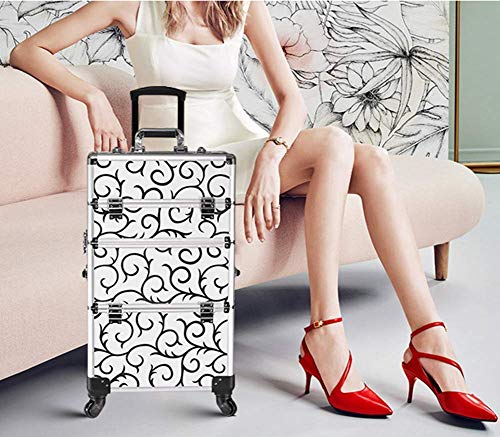 BYCDD Trolley Kosmetikkoffer Schminkkoffer, Schminkaufbewahrung Multikoffer Etagenkoffer Taschen Schönheit Make-up… – Bild 6