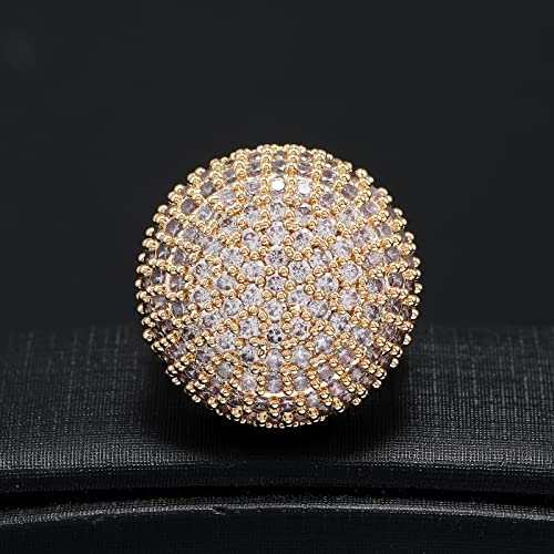 Sineed Luxury Gold Rings For Women 14K Gold Plated Cubic Zircon Vintage Charm Jewelry Statement Cocktail Ring (14K Gold Plated, 9) #TOP4