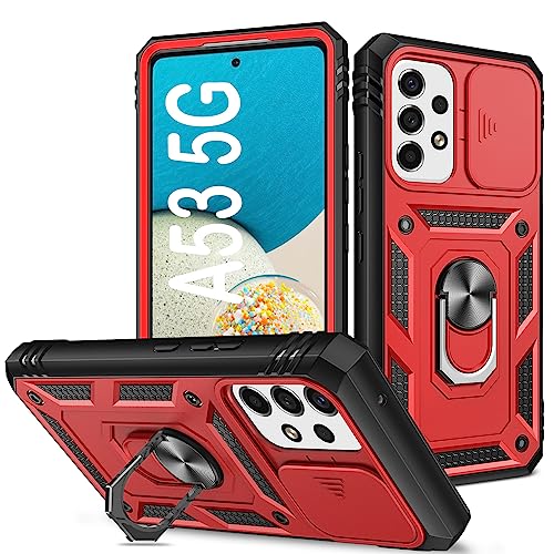 Coque Galaxy A53 5G rouge béquille métal idéale pour les vidéos