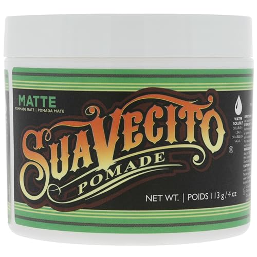 Suavecito Pommade Matte (sans brillance), Formule à Tenue Moyenne Pour Hommes, Pâte Capillaire Mate à Faible Brillance Pour des Coiffures à Texture Naturelle, 4oz/113g
