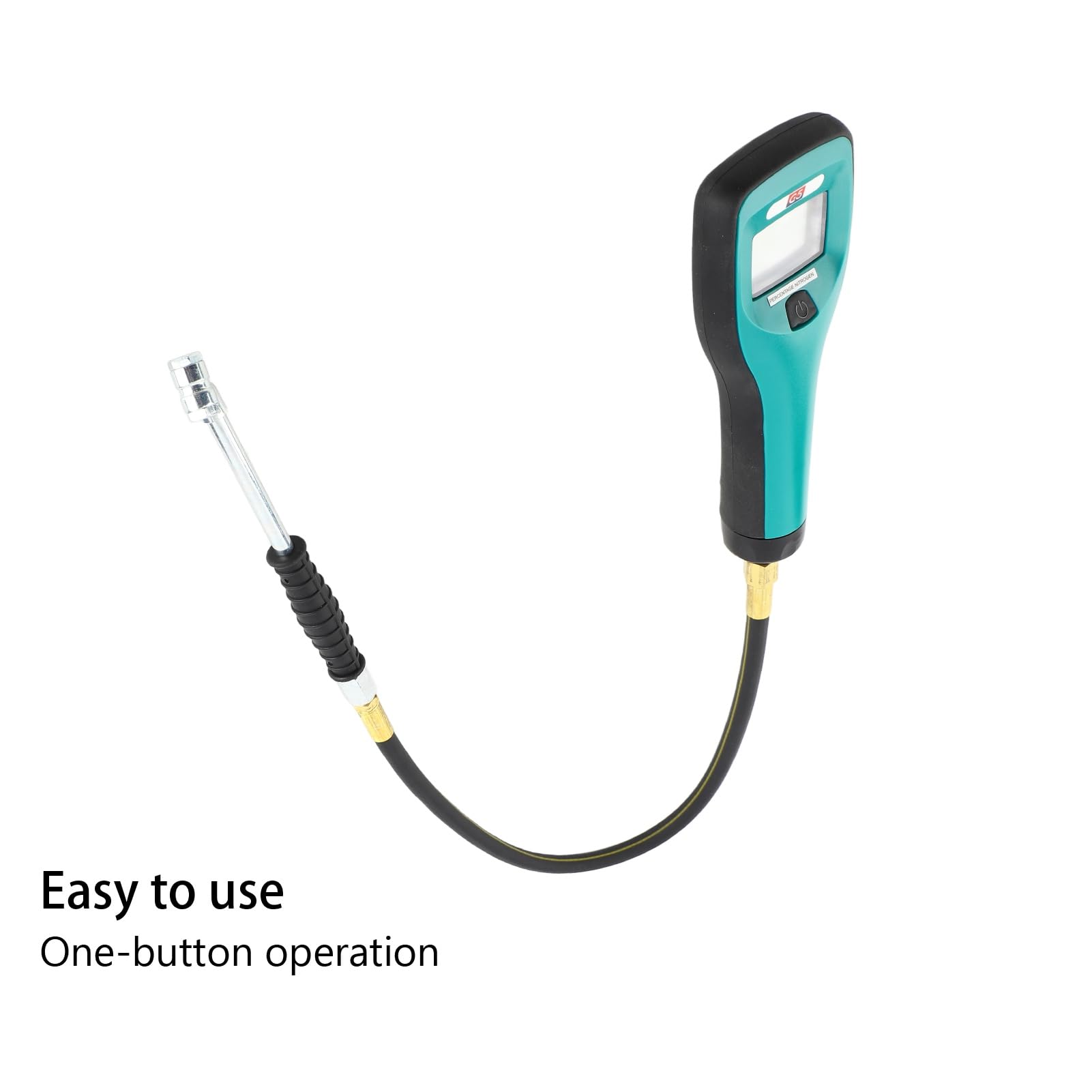 Generic Detector de Gas Analizador de Nitrógeno Portátil Herramienta de Prueba Confiable de Nitrógeno para Neumáticos de Automóviles Medidor de Gas, Aleación de Acero de Caucho ABS