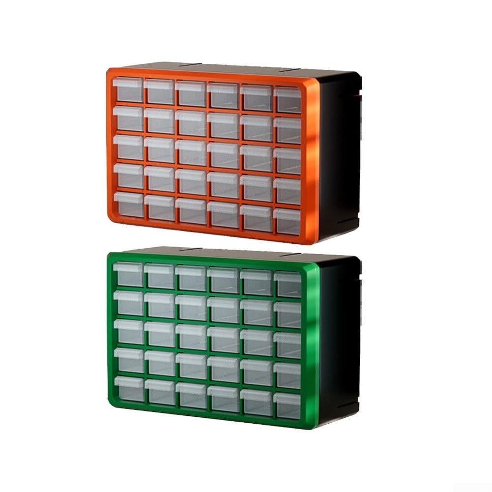 Scatola portaoggetti per cassetti, in plastica, multi griglia, per montaggio a parete, organizer per componenti elettronici (arancione)