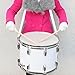 14 x 10 Inches Marching Drum with Drumsticks, Key & Strap – White (School Band Percussion Instrument)