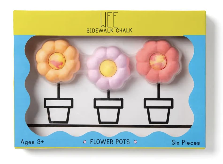 wee by TWEE Flower Pots Sidewalk Chalk | Rainbow | Classic Children's Present | Fun Special Party Gift Idea | Arts and Crafts For Kids + Toddlers | Easter Basket Activities | Outside Playground Drawing | Boy Girl