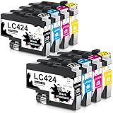 Miss Deer LC424 per Brother LC424 LC424VAL Cartucce d'inchiostro compatibile con Brother DCP-J1200W DCP-J1200WE DCPJ1200 DCPJ1200W(2 Nero/2 Ciano/2Magenta/2Giallo,8 Pack)
