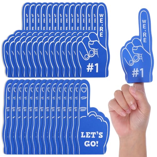 Sibba 80 Pcs Mini Foam Fingers Fan Baseball Party Favors Bulk Fan Foam Finger Baseball Fans Mini Foams Finger We're #1 Sports Supplies Hand Fingers for Hockey Games Basketball Soccer Sport Event