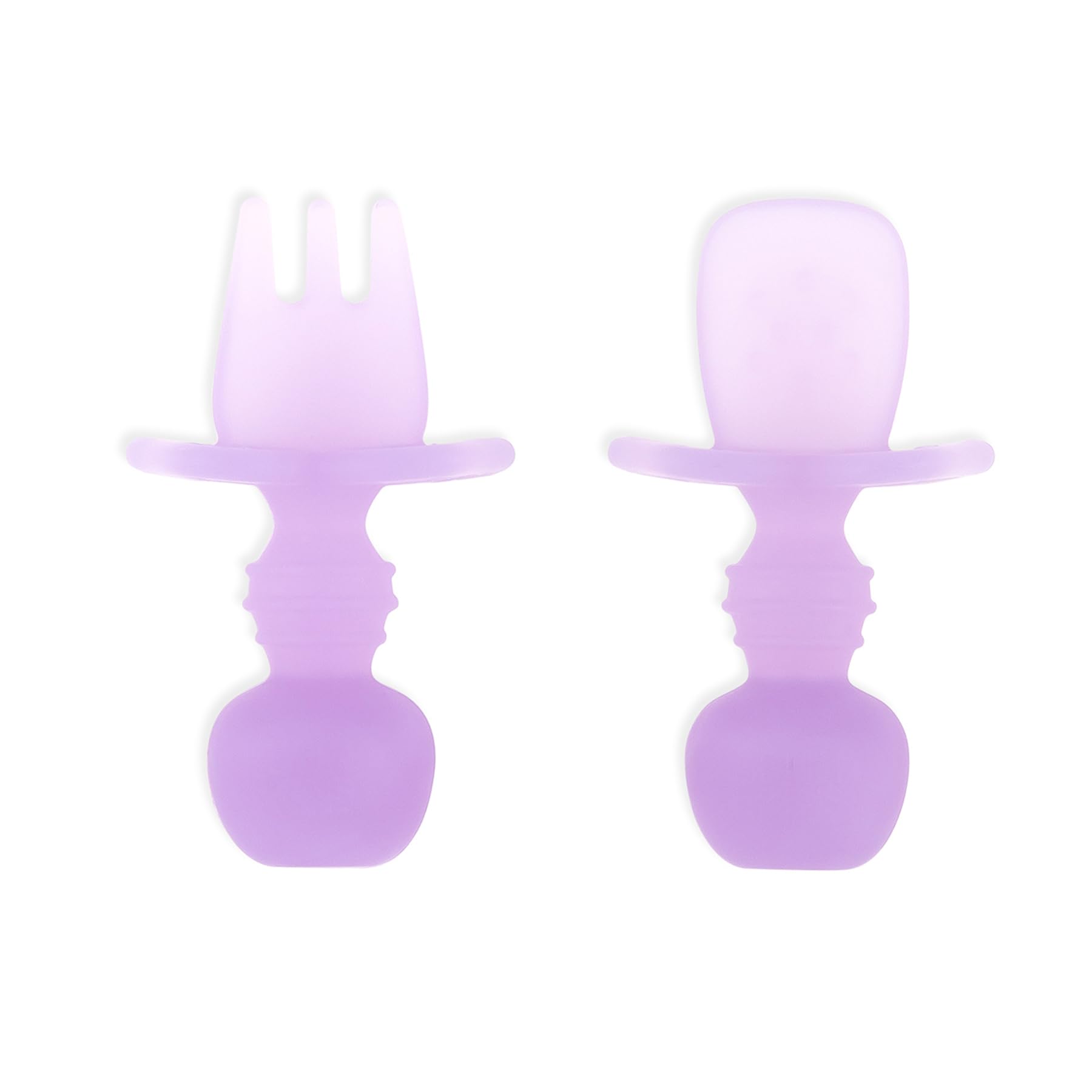 Bumkins - Chewtensils siliconen Baby Spoon and Fork - Purple Jelly