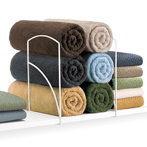 Lynk® Tall White Shelf Dividers - Linen Closet Shelf Organizer (Set Of 2) - White #TOP2