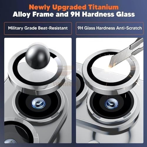 Image of Pack 2- Camera lens Protector Ring for Oppo Reno 15 Pro 5G Camera Tempered Glass Aluminum Alloy Rings, Ultra-HD Metal Frame- Black