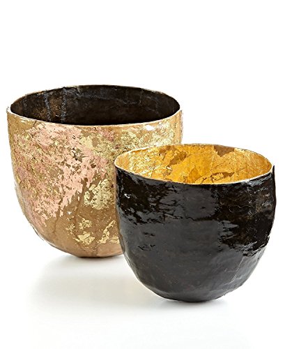 Heart of Haiti Bowl, Gold Papier Mache Bowl Set