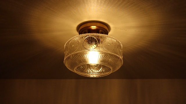 Image of DAYCENT Gold Semi Flush Mount Light 9-Inch Clear Glass Light Fixtures