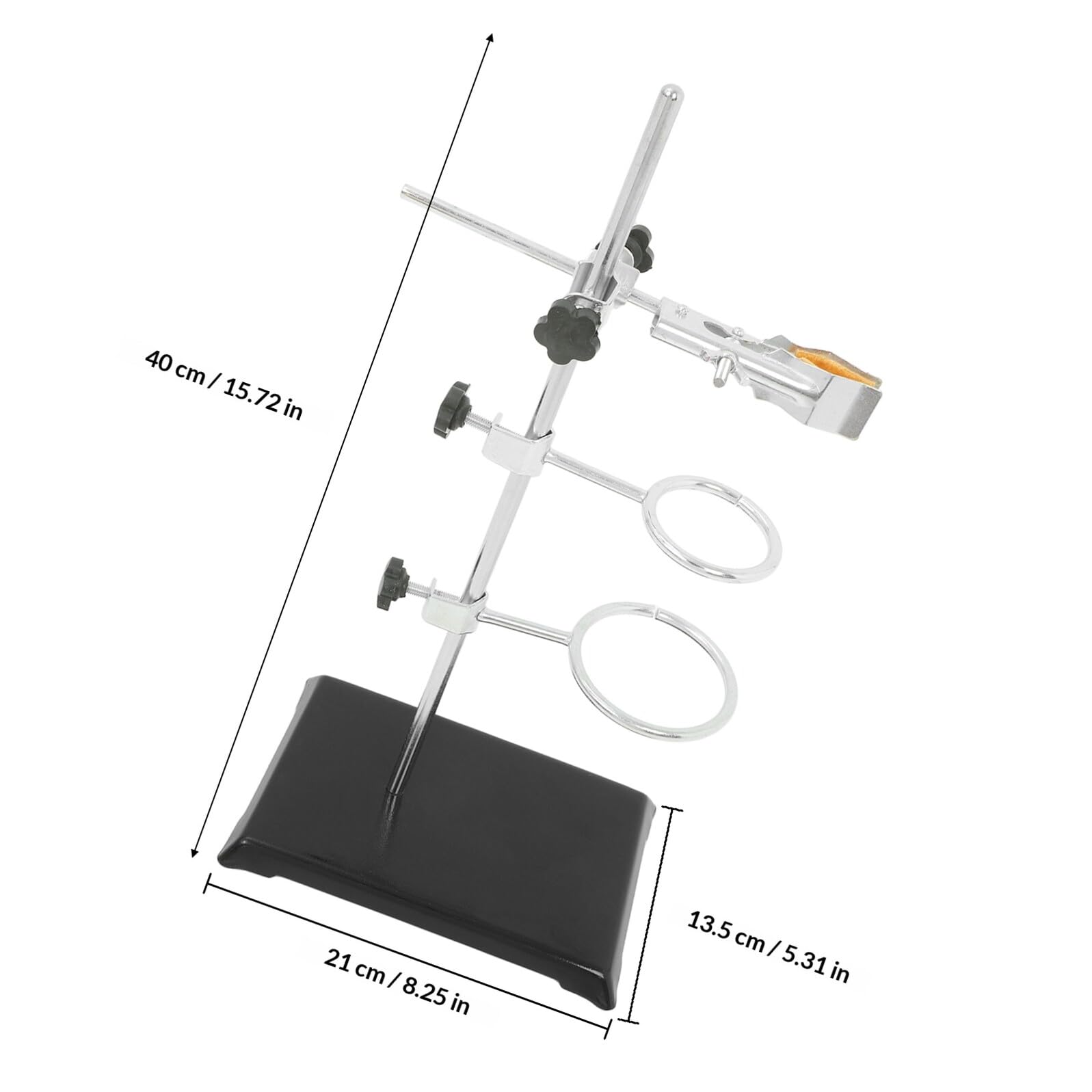 Supporto da Laboratorio Regolabile Morsetto Porta Bicchiere e Asta in Metallo per Uso in Laboratori di Ricerca e Analisi Chimiche