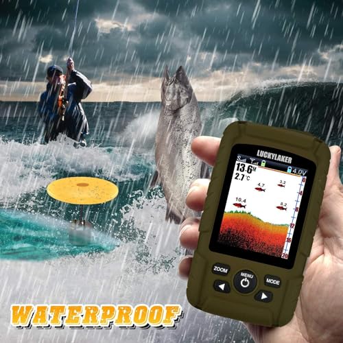 LUCKY Water Depth Fish Finders Waterproof Portable Fishing Fish Finder Display Handheld Ice Fishing Finder Sonar Sensor Transducer for Boat Kayak Sea Fishing - Image 3