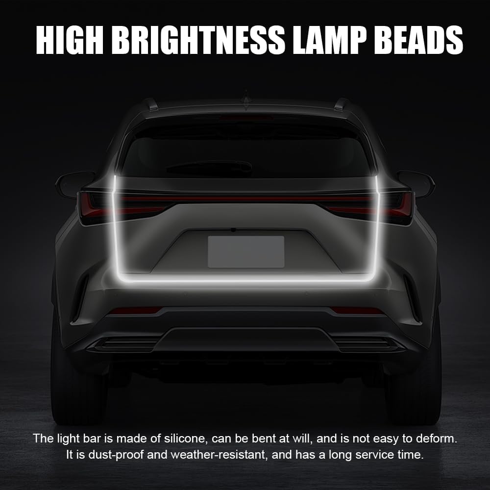 Car Hood Light Strip, Car Led Lights, 59/71/79 Inch Flexible Auto LED Strip Lighting with Dynamic Scan Start-up Effect, Waterproof Daytime Running Lamp Fit for Auto Truck SUV (White, 1.5M)